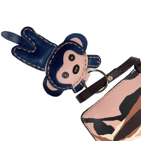 COPY - Kate Spade Abstract Zip leater Pouch w 3D Monkey key chain - Picture 6 of 11